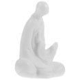 thumbnail image 3 of Miangastore White Ceramic Monk Figurine for Decor Creative No Face Buddha Design Easy to Maintain 3.5 Inches, 3 of 9
