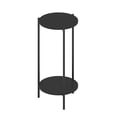 thumbnail image 3 of Besi Table d'Appoint Ronde Moderne Haute à 2 Niveaux avec Pieds en Métal Robustes, Americano, 3 of 6