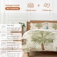 thumbnail image 6 of 3 Piece Vintage Palm Trees Duvet Cover Set Twin Size,Microfiber Comforter/Quilt Cover with Corner Ties and 2 Pillowcases,Summer Tropical Botanical Beige Burlap All Season Bedding with Zipper Closure, 6 of 8