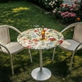 thumbnail image 3 of SEANATIVE Cocktail Table Topper Cap Pack of 4 Stretch Round Cocktail Table Covers with Elastic Fit Decorative Highboy Tablecloths for Events Parties Picnic 24 x 24 Inch, Floral Pattern, 3 of 7