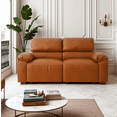 thumbnail image 6 of Harkawon 2 Seater Faux Leather Sofa for Living Room, Modern Brown Loveseat with Wide Armrests, Easy to Assemble, 6 of 7