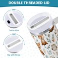 thumbnail image 5 of 40 oz Tumbler With Handle Stainless Steel Insulated Tumbler With Lid for Car Cup Holder Cute Watercolor Animal Pattern, 5 of 9