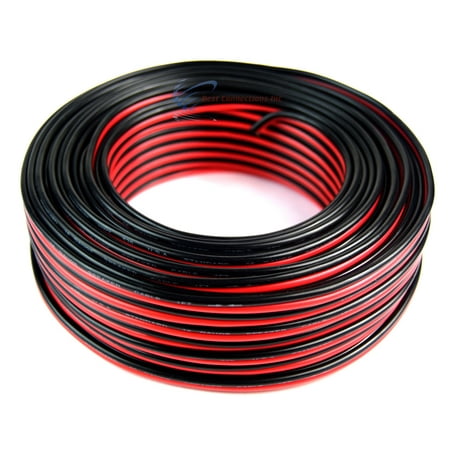 Audiopipe 100' ft 16 Gauge Red Black Stranded 2 Conductor Speaker Wire for Car Home Audio