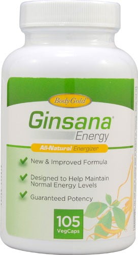 Body Gold Ginsana Energy Capsules, 105 Counts