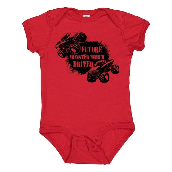 Inktastic Future Monster Truck Driver Boys or Girls Baby Bodysuit