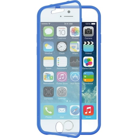Rubberized Blue Snap - DreamWireless Wrap Up Rubberized Hard Snap-in Case Cover With Screen Protector For Apple iPhone 6, Blue