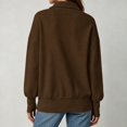 thumbnail image 7 of DISKEBUISS Women's Ribbed Full Zip Up Jacket Stand Collar Long Sleeve Sweatshirt Coat with Thumb Holes & Pockets for Fall Winter, 7 of 7