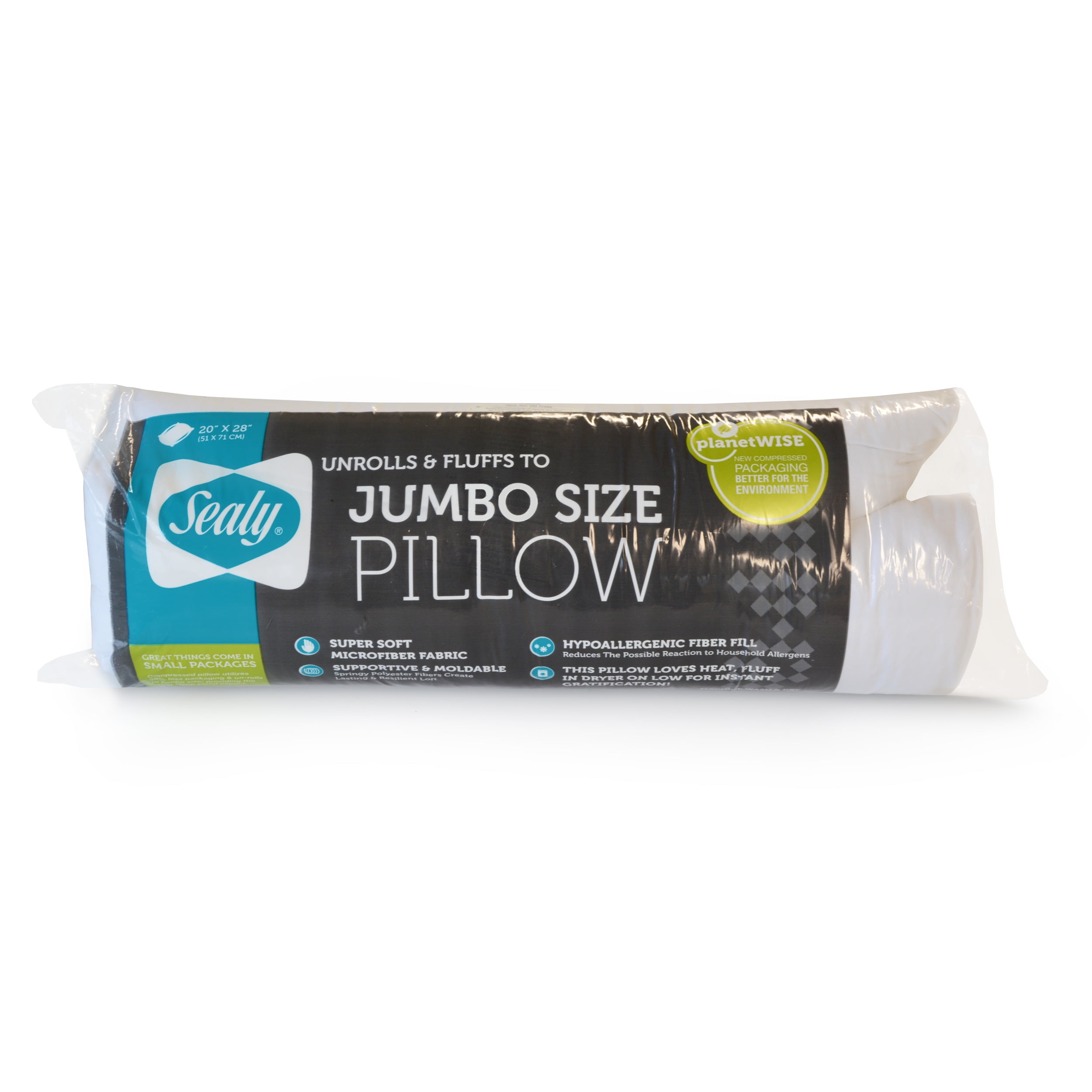 Sealy Jumbo Size Hypoallergenic Supportive Pillow 1 Each