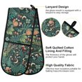 thumbnail image 2 of Yayeee Double Oven Mitt Kitchen Heat Resistant Baking 35" x7" Quilted Cotton Glove, Green Vibrant Forest Pattern, 2 of 6
