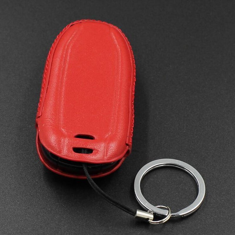 Genuine Leather Car Smart Remote Key Fob Case Cover Holder For Tesla Model X/S