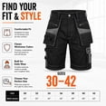 thumbnail image 2 of Mens Cargo Tactical Shorts Lightweight Triple Stitched Durable|Black-34, 2 of 10