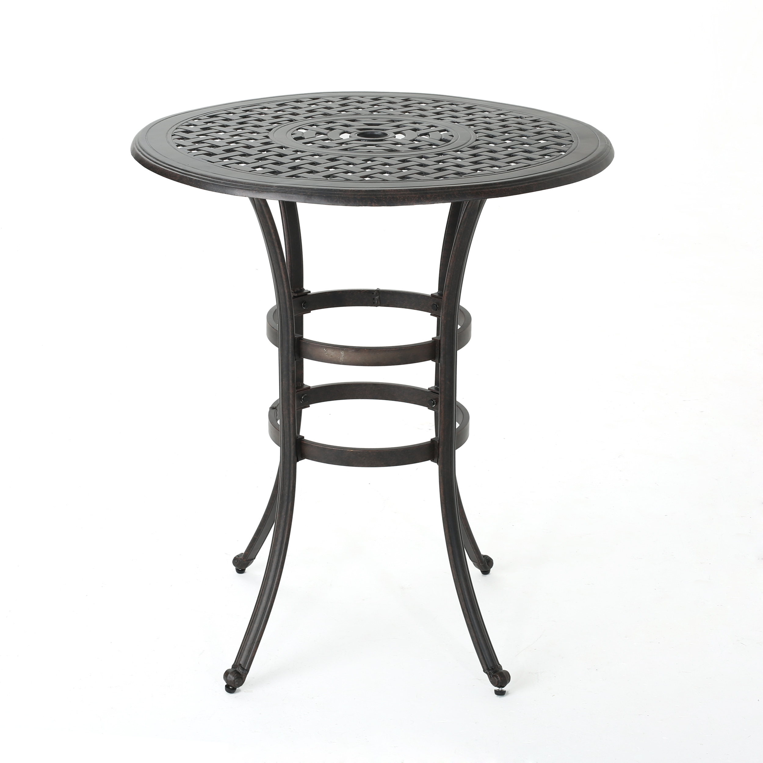 Bar Table, Outdoor Cast Aluminium Table for Patio Garden Deck, Bronze