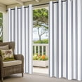 thumbnail image 3 of Blue Ticking Stripes Outdoor Curtains for Patio, Neutral Country Vertical Lines White Sunshade Privacy Drapes Grommet Waterproof Outside Curtains for Porch/Cabana/Balcony 54"x 84", 1 Panel, 3 of 9