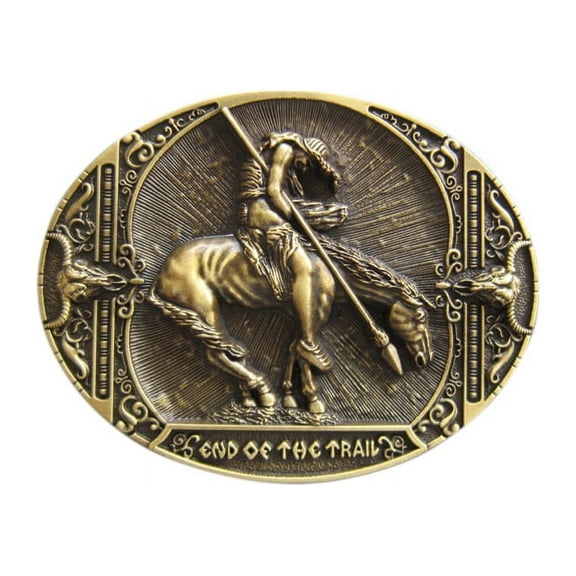 Vintage Bronze Plated Western Cowboy Belt Buckle Boucle de Ceinture