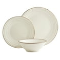 thumbnail image 5 of Tabletops Gallery Olivia 12 Piece Embossed Stoneware Dinnerware Set, Cream White (Service for 4), 5 of 9