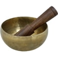thumbnail image 4 of Singing Bowl Brass Musical Instruments Tibetan Buddhist Bell Metal for Meditation Prayer with Stick and Cushion 5 Inch, 4 of 4