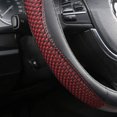 thumbnail image 4 of Giant Panda PVC Soft Leather Steering Wheel Cover with Breathable Mesh, 15 Inches Universal, Black and Red, 4 of 8