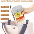 thumbnail image 4 of 6 Pack 350ml Tarros de Recipientes de Vidrio con Tapa Hermética y Cuchara(Gris), Overnight Oats Jar, Frascos de Vidrio con Tapa Pequeños, para Tarros Decorativos de Cocina para Café,Té,Azúcar,Especias, 4 of 4
