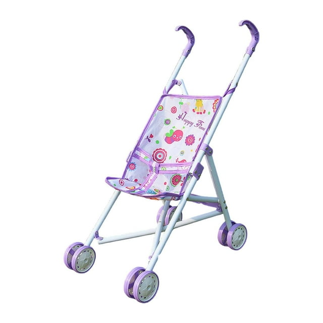 arctrm Poussette pour Poupée Poussette pour Poupée Jouet Porte-Bébé Chariot Maisonnette Éducative Pliable Violet