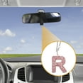 thumbnail image 3 of Ofertas Únicas 1 Pc Accesorios de Colgante para Espejo Retrovisor de Coche con Cristales de Imitación de Metal, Adorno Colgante para Coche, Letra Rosa R, 3 of 6