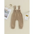 thumbnail image 2 of Meihuid Baby Toddler Knit Overalls Infant Sleeveless Solid Color Bib Pants, 2 of 9