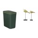 thumbnail image 1 of Cubo de basura de cocina que ahorra espacio y moderna cesta decorativa con estatuas de pájaros de madera para el baño, el escritorio, el dormitorio o, 1 of 8