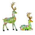 thumbnail image 4 of Baoblaze 2 Pieces Reindeer Statues Animal Sculptures Collection Desktop Table Centerpiece Green, 4 of 8