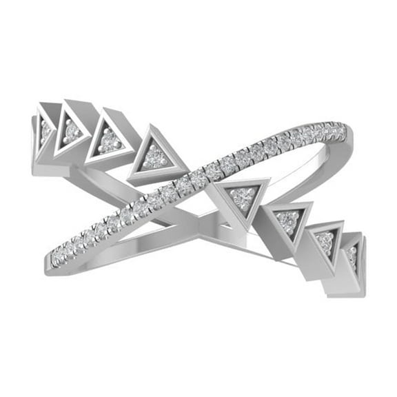 ARAIYA FINE JEWELRY Sterling Silver Diamond Fashion Band Ring (1/6 cttw, I-J Color, I2-I3 Clarity) Size 5