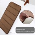 thumbnail image 3 of Memory Foam Bath Mat Non Slip Absorbent Super Cozy Velvet Bathroom Rug Carpet Super Water Absorption Bathroom Carpet Non-Slip Thick Bathroom Mat (20" X 32", Brown), 3 of 5