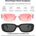 thumbnail image 2 of Gafas de sol rectangulares para mujer, estilo retro, con protección UV 400 y montura cuadrada., 2 of 5