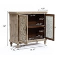thumbnail image 6 of LuxenHome 31.5-Inch Wide Scroll 2-Door Farmhouse Pine Wood Storage Cabinet, 6 of 6