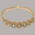 thumbnail image 6 of LBG British Made 9k Rose Gold Cultured Pearl & Aquamarine Womens Eternity Ring - 33 size options - Size 10, 6 of 9