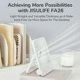 thumbnail image 2 of JISULIFE Portable Desk Fan, 4 Adjustable Speeds, 180°Foldable Design, 4500mAh Rechargeable Fan Battery Powered for Home, Outdoor-White, 2 of 7