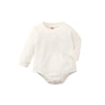 thumbnail image 1 of Kmbangi Barboteuse en Coton pour Bébé Manches Longues Col Rond Couleur Unie avec Poche, 1 of 9