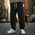 thumbnail image 2 of Hxshgdsn Corduroy Long Pants For Men Straight Leg Velvet Warm Sweatpants Casual Black L, 2 of 5