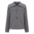 thumbnail image 5 of Yokua Womens Sweatshirt Oversized Half Zip Up Drawstring Waist Long Sleeve Side Slits Soft Casual Pullover Sweatshirts Tops, 5 of 8