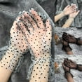 thumbnail image 4 of NIBOLOG 1 Pair Transparent Gloves Short Tulle Mesh Dot Design Lace Gloves for Weeding, 4 of 8