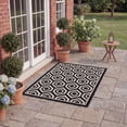 thumbnail image 4 of Safavieh Courtyard Amelia Geometric Indoor/Outdoor Area Rug, Black/Beige, 4' x 5'7", 4 of 16