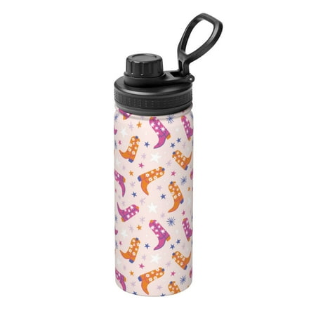 

Ocsxa Cowgirl Boots Print 18oz Stainless Steel Water Bottle Unisex Water Bottle Insulated Sports Water Cup Flask for Cold Water Drinks/Sports/Travel/Car/School