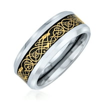 Bling Jewelry Mens Celtic Knot Titanium Wedding Band Ring Dragon Carbon Fiber