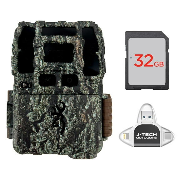 Browning Dark Ops DCL Nano Trail Game Camera Bundle Includes 32GB Memory Card and J-TECH USB Memory Card Reader Compatible with iPhone/iPad/Android (26MP) | BTC6DCLN