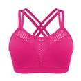 thumbnail image 4 of GPOECD Women's High Sports Bra Supportive Workout Yoga Bra Plus Size Full Coverage Wireless Comfort Activewear Hot Pink,XXL, 4 of 4