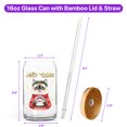 thumbnail image 5 of Hello Welcome Winter Ragdoll Holding Snow Globe Snowman 16oz Glass Cup Mug Cat Lover Kitten Owner Gifts Idea Glass Can with Bamboo Lid and Straw - 13015, 5 of 5