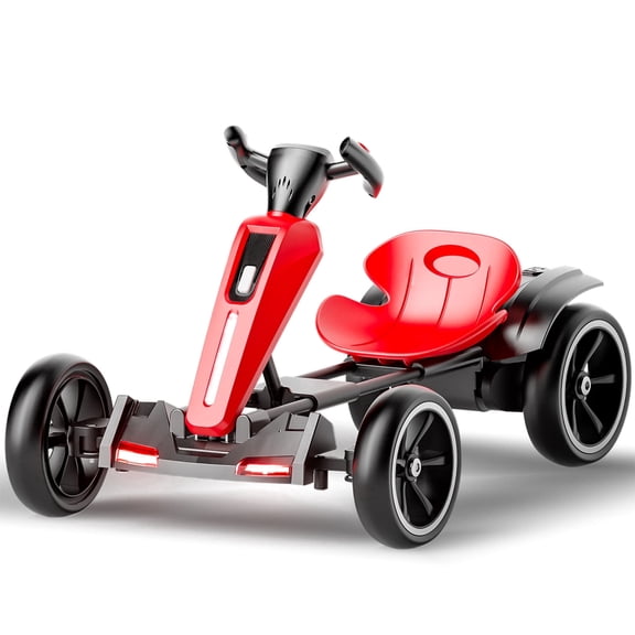 GDF Studio 12V Foldable Electric Kids Go Kart with Adjustable Seat, VA Wheels, Red
