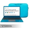 Gateway 14.1" Ultra Slim Notebook, FHD, Intel Celeron N4020, 4GB/64GB, Tuned by THX Audio, 1MP Webcam, Windows 10 S, Microsoft 365 Personal 1-Year Included, Carrying Case Included, Blue/Blue