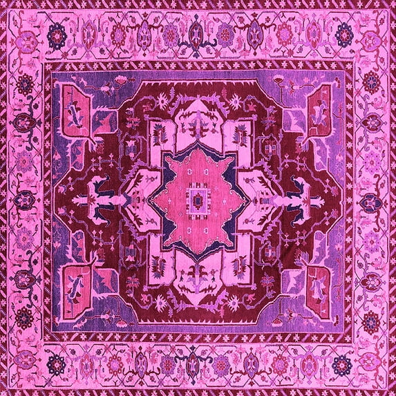 Ahgly Company Indoor Square Persian Pink Traditional Area Rugs, 4' Square