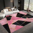 thumbnail image 1 of Washable Area Rug for Living Room 7x8 ft Geometric Marble Gold Lines 3D Print Decor Carpet, Non Slip Stain Resistant Large Area Rugs, for Bedroom Dining Room Office, 1 of 7