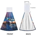thumbnail image 4 of SKYSONIC Hanging Kitchen Towel 12 x 17 Inch Fishing Boat Oil Painting Towel Set 2 Pieces of Dry Towels for Kitchen, Bathroom, Laundry Room Table, 4 of 7