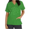 thumbnail image 4 of BiZtdJrK St Patricks Day Scrubs for Women Novelty Saint Patricks Day Nurse Shirt Casual Short Sleeve V Neck Nursing Tops Green XXL Sales of The Day Clearance Prime, 4 of 7