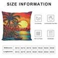 thumbnail image 5 of WERPE  Tropical Palm Trees Beach Sunset Throw Pillow Covers Square Pillowcase Pretectors Cushion Cover for Home Office Sofa Couch, Double-Sided Printed White, 5 of 5